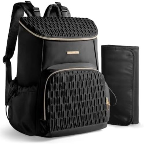 Marscamd Diaper Bag Backpack with Changing Pad, Large Baby Bag, Black