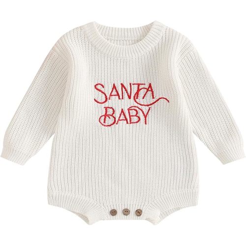 My First Christmas Baby Christmas Sweaters Letter Embroidered Long Sleeve Fall Winter Knitted Pullover