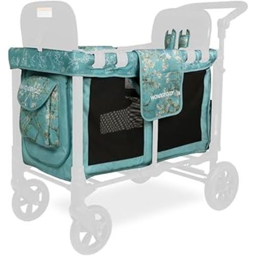 WONDERFOLD Carriage Fabric for W2 Original Collapsible Wagon Stroller - Easy to Install Van Gogh Museum Replacement Fabric - Almond Blossom
