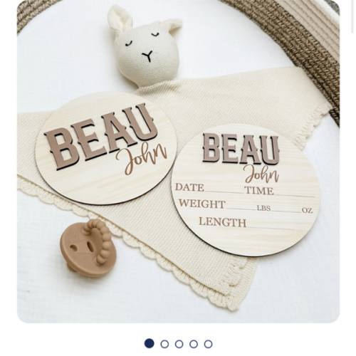 Beau John - 3D Personalized Birth Stat and Name Announcement – Swaddle and Nest