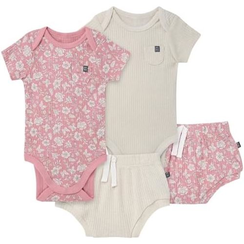 Modern Moments by Gerber Baby 4-pack Short-sleeve Bodysuits & Shortie Set