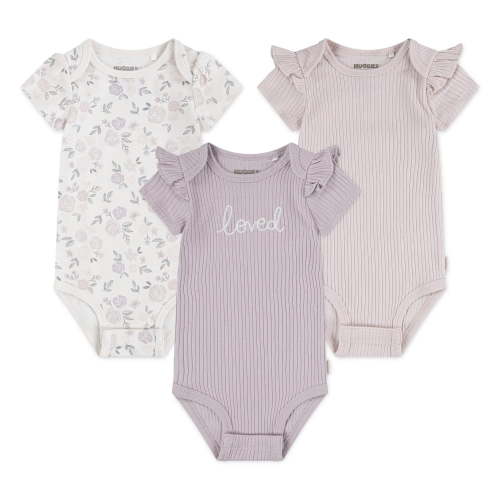 Huggies® Baby Girls' Layette Organic Cotton 3-Pack Short Sleeve Bodysuits - Walmart.ca