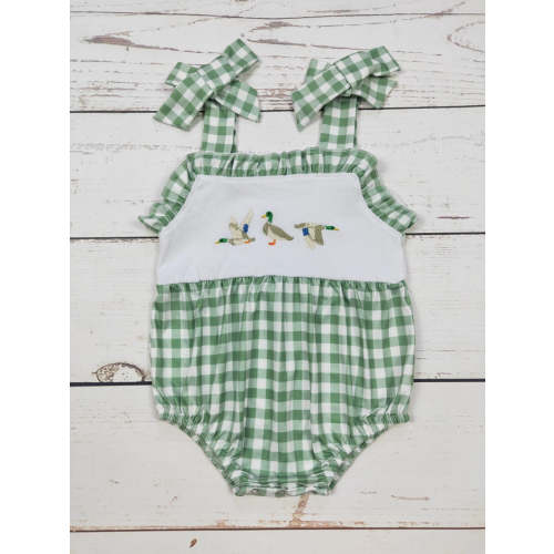 Girls Gingham Duck Appliqué Bubble – Little Buffalo Creek Co.