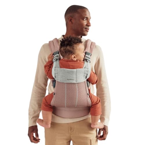 BabyBjörn Baby Carrier Harmony, Dusty Pink, 3D Mesh | 3-in-1 Ergonomic Baby Carrier; Newborn, Facing-in, Outward-Facing, and Back Carrying Positions Supported (7-40 lbs), Newborn to Toddler