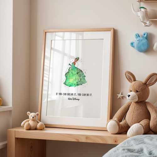 Princess and the Frog Print – Minimalist Watercolour Art – Nursery Print – Inspired Poster – Wall Art - Quote