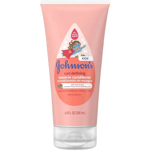Johnson's Kids Curl Defining Leave-In Conditioner + Shea Butter, Tear-Free, Paraben-, Sulfate- & Dye-Free, Hypoallergenic & Gentle for Toddlers' Haircare, Bath Essentials, 6.8 fl. oz