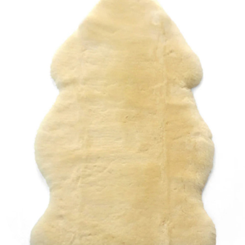 Sheepskin Rug for Babies, 100% Natural, Shorn Lambskin Wool, 2 x 3 Feet, Flax