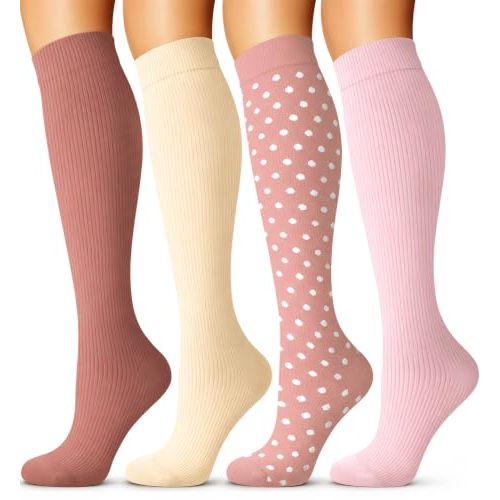 Laite Hebe 4 Pairs-Compression Socks for Women&Men Circulation-Best Support for Nurses,Running,Athletic