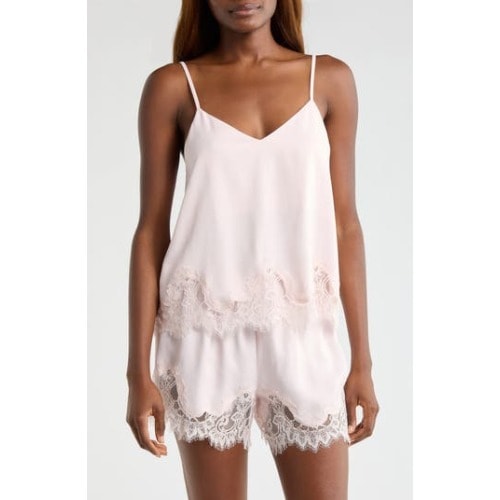 Midnight Lace Trim Camisole & Shorts, Small
