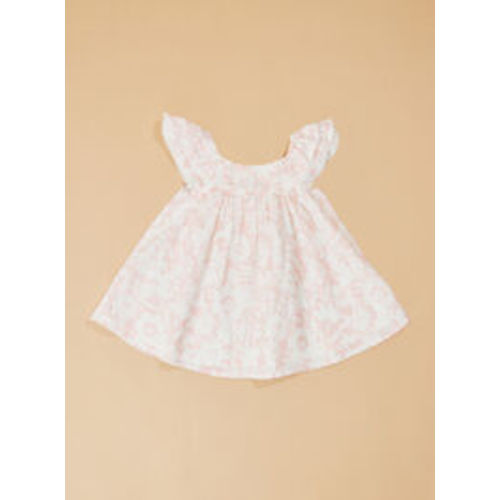 Ila Flutter Floral Baby Dress in Pink & Ivory | Tullabee