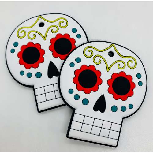 Z- Teether Sugar Skull Teether, Halloween Silicone  Teether,  Teether Pendant, Teething, Pacifier Clip