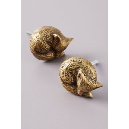 Sleeping Fox Knobs, Set of 2 | Anthropologie