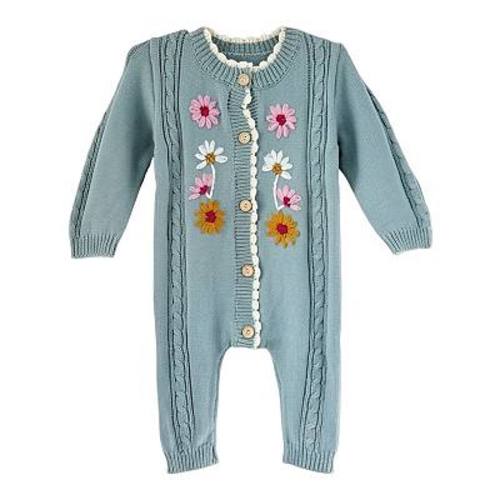 Baby Girls Spring Floral Knit Romper