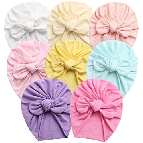 KIDOCHEESE Baby Turban Big Hair Bow Baby Hat Baby Girl Soft Beanie Cap Newborn Infant Toddler Kid Headwrap