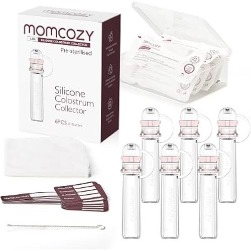 Momcozy Colostrum Collector with Cotton Cloth Wipe Storage Case 5ml-6pcs
