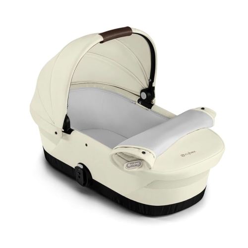 Cybex eGazelle/Gazelle S Cot Baby Bassinet - Easy-Carry Ergonomic Handle, Sun Canopy & Spacious, Cozy Interior, Compatible Gazelle S Stroller, Seashell Beige
