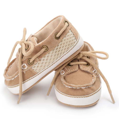 URMAGIC Infant Baby Girls Boys Leather Soft Sole Crib Shoes Lace-up Flat Boat Shoe