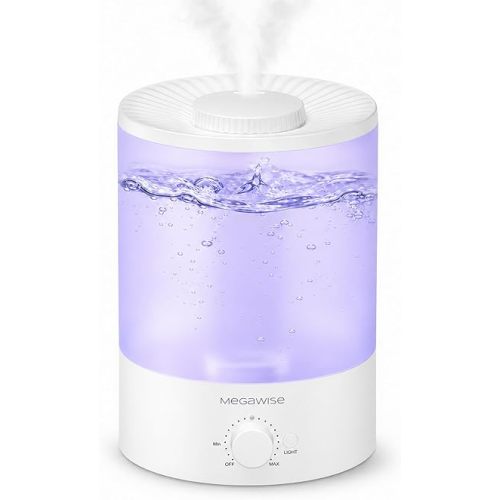MegaWise Ultrasonic Cool Mist Humidifier | Quiet Operation, Top Fill, Auto Shut-Off | Ideal for Bedroom, Baby Room, and Plants (3.5 L)