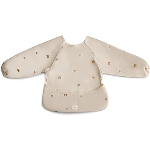 mushie Long Sleeve Baby Bib | Water Resistant Adjustable Fit for Ages 6-24 Months