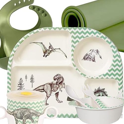 Kids Plates And Bowls Sets Non Toxic - Eco-Friendly Toddler Plates and Bowls Set for Little Ones, Complete Toddler Feeding Supplies with Utensils Perfect for Mealtime Fun! - Platos Para Bebes