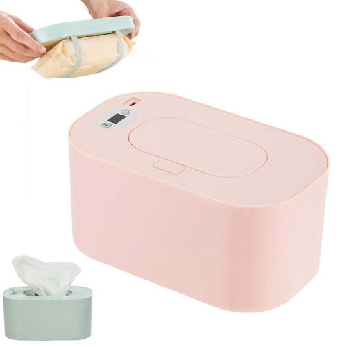Baby Wipe Warmer,Portable Large Capacity Wipes Warmer Dispenser with LED Display,Adjustable Baby Wet Wipes Holder,Evenly Overall Heating for Home Car Travel Use (Pink)（XX）