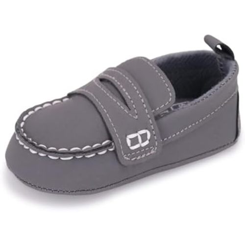 LONSOEN Baby Girls Boys Loafers Prewalker Dress Crib Shoes