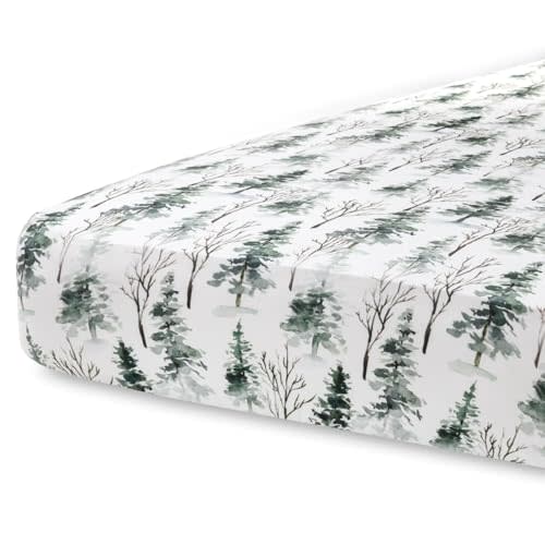 Pobi Baby - Fitted Crib Sheets for Boys, Girl - Baby Crib Sheet Neutral - Crib Mattress Sheet - Ultra-Soft Cotton Crib Sheets, Toddler Bed Sheets (Magical Woods)
