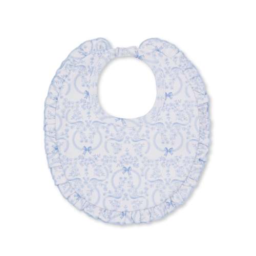 Delicate Blooming Bows Blue Bib