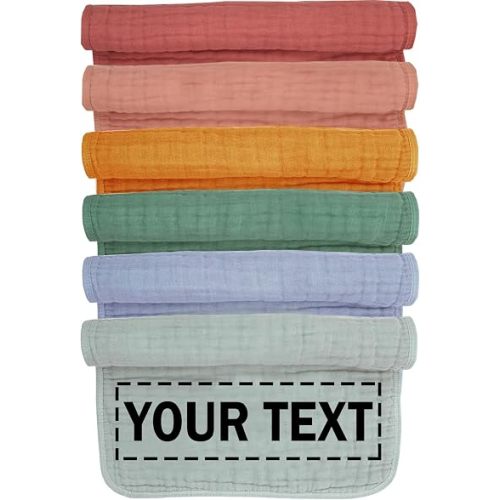 Personalized Muslin Burp Cloths 6 Pack Baby Burp Cloth (Multi Girl)