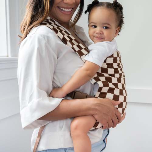 Breve Lark Baby Carrier | Brown & Cream Checker Baby Carrier