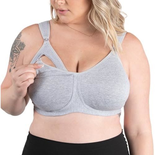 LEADING LADY, The Vivien, Wireless Nursing Bra for Women, Cushioned Straps, Unlined Fold-Down Cups, One Hand Nursing Clasps