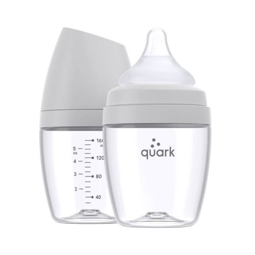 Quark BuubiBottle Mini Gift Set - Gray - 5 fl oz/2pk: Anti-Colic Bottles, BPA-Free, Silicone Nipples