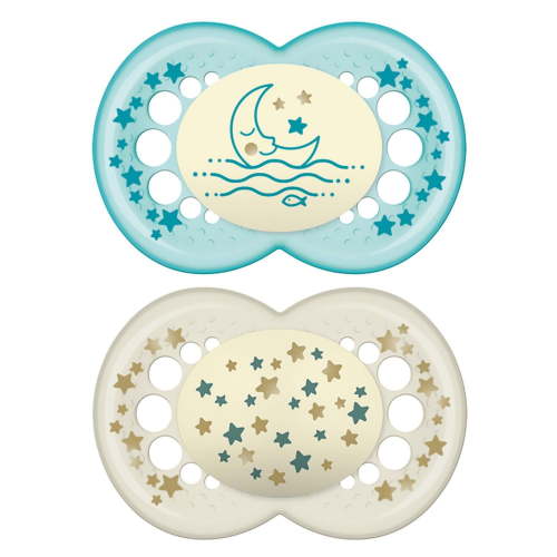 MAM Night Silicone Pacifier 6+ Months, Glow in the Dark, Assorted Colours, 2 PACK, MAM Night Silicone Pacifier, 6+ Months 2 Pack - Walmart.ca