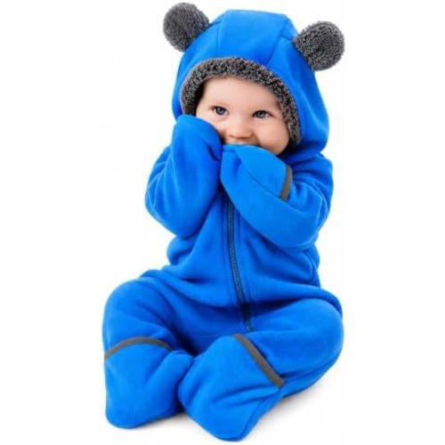 Cuddle Club Fleece Baby Bunting Bodysuit Hoodie, Newborn - 5T