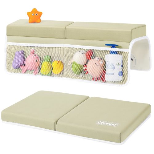 Amazon.com: URMYWO Bath Kneeler and Elbow Rest Pad Set - 1.5" Thick Baby Bath Kneeler Pads with Toys Organizer, Anti-Slip Cozy Knee & Arm Support Bathtub Mat, Quick Dry Kneeling Pad for Baby Bath Time