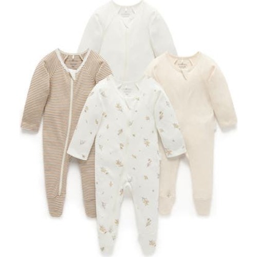 4 Pack Zip Footie Unisex, 0-3M