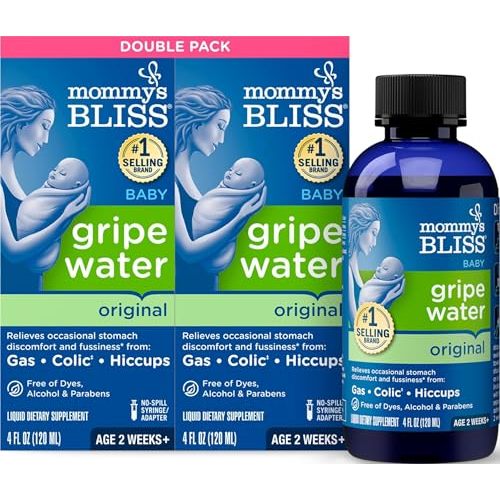 Mommy's Bliss Original Gripe Water, Gas and Colic Relief, Gentle and Safe, Made for Infants, 2 Weeks+, 8 Fl Oz (2 Bottles)