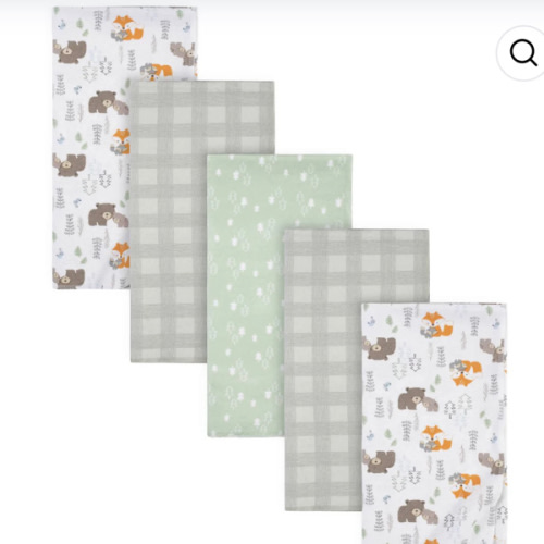 5-Pack Baby Boys Woodland Flannel Receiving Blankets – Gerber Childrenswear
