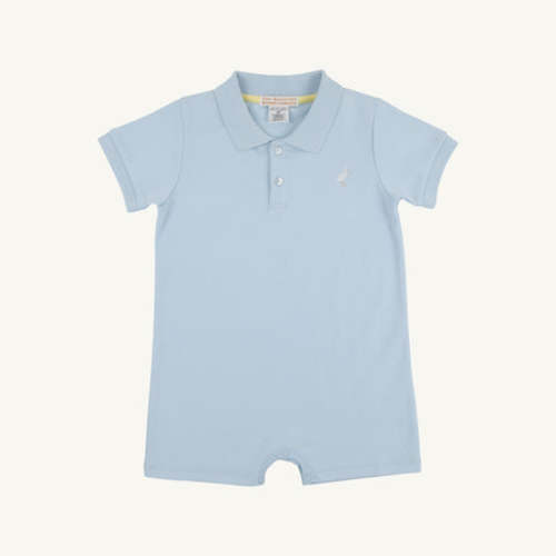 Sir Proper's Romper - Buckhead Blue with Multicolor Stork