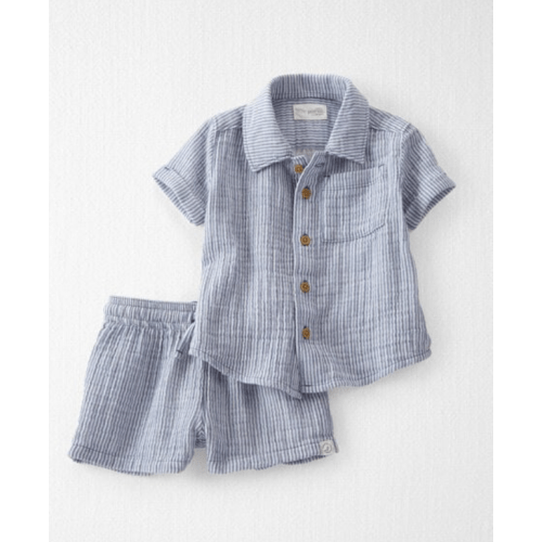 Baby Boy 2-Piece Organic Cotton Gauze Top & Short Set - Little Planet | Carter's