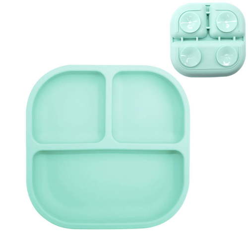 Suction Plates for Babies & Toddlers - 100% Silicone, Dinnerware Stays Put, Divided Design for Picky Eaters, Microwave & Dishwasher Friendly, 1 Pack