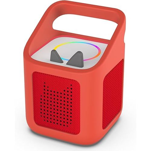 Silicone Case for Toniebox 2 Audio Player, Shockproof & Scratch-Resistant Portable Protective Cover Sleeve for Tonies Toniebox 2 Accessories with Carry Handle (Red)