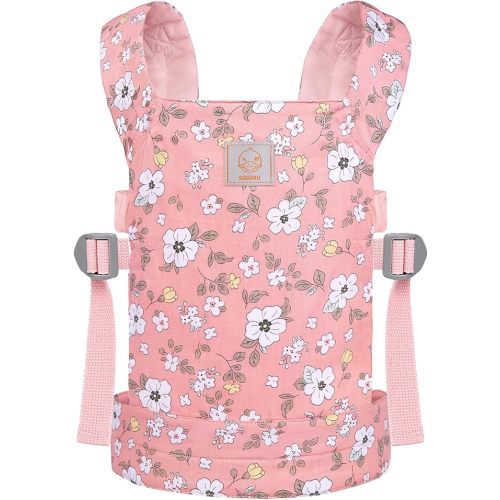 GAGAKU Baby Doll Carrier, Doll Carrier for Little Girls, Toy Baby Carrier for Dolls Kids, Baby Doll Carrier for Toddlers, Reborn Baby Doll Accessories - Pink - Anemone Flowers