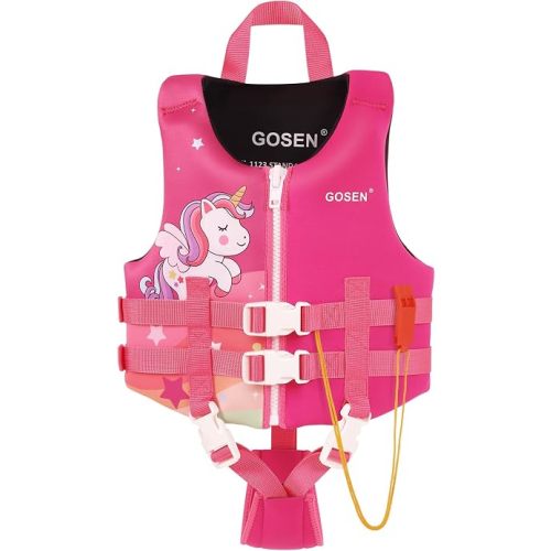 GOSEN Toddler Swim Vest Kids Floaties - Swim Jacket for 1-8 Years (25-70LBS) - Children Pool Float with Dual Adjustable Safety Straps, Swimming Aid for Boys and Girls