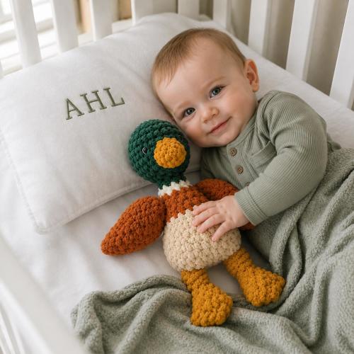 Mars the Mallard Duckling | Baby Crochet Duck Toy | Soft Snuggler | Nursery Decor | First Birthday Gift | Welcome Baby| Baby Shower