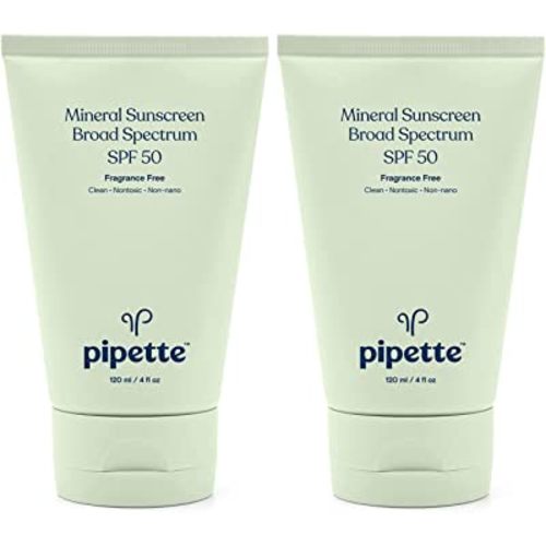 Pipette Mineral Sunscreen - SPF 50 Broad Spectrum Baby Sunblock with Non-Nano Zinc, UVB/UVA Non-Toxic Sun Protection for Kids & Sensitive Skin, 4 fl oz