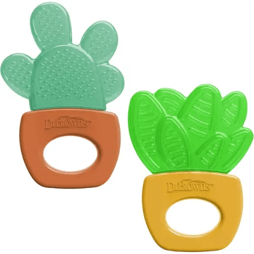 Dr. Brown's AquaCool Water-Filled Teether, Cooling Baby Teether Toy for Sore Gums, Green Cactus, BPA Free, 3m+, 2-Pack