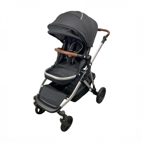 Mockingbird Single to Double 2.0 Stroller, 2025, Black, Silver With Penny Leather, Watercolor Drops