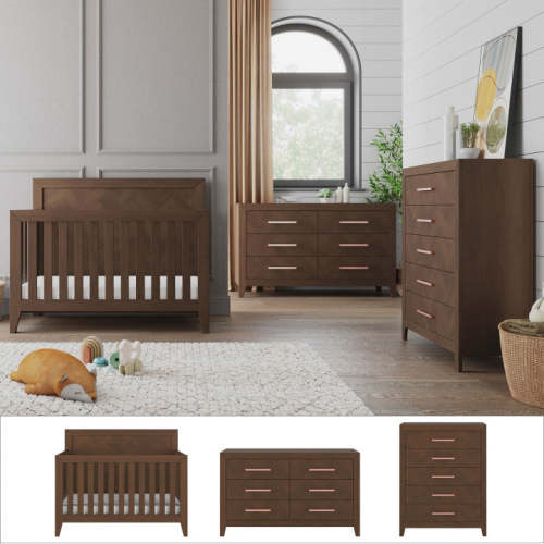 Kieran 3 Piece Nusery Set with Crib, Dresser and Chest