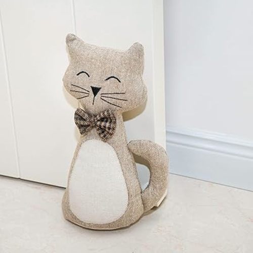 Marwood Cute Door Stopper Decorative Door Stops for Home and Office, Cat Weighted Interior Doorstop Fabric Stuffed Animal Door Stopper Floor Decorative